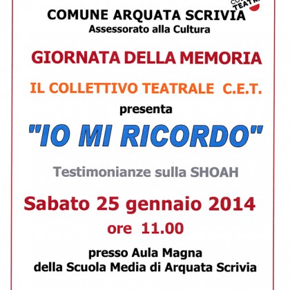 Giornata della Memoria ad Arquata Scrivia