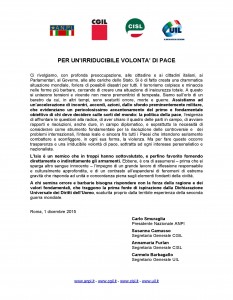 Per un'irriducibile volontà di pace
